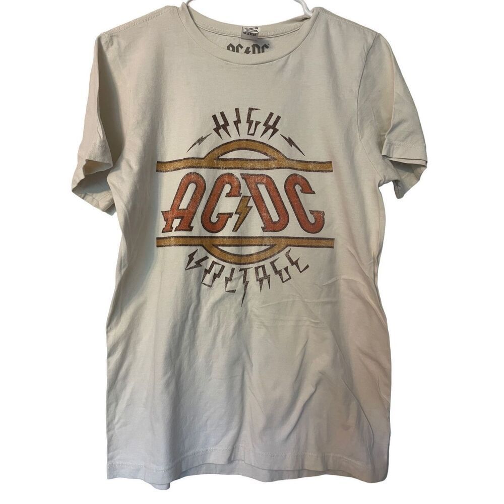 Pacific AC/DC High Voltage T-shirt in Vintage White Official Product Small